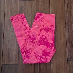 Fabletics Pink & Orange Tie-Dye Leggings
